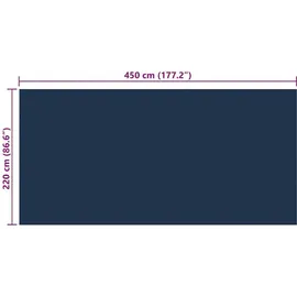vidaXL Treibende Solarplane Blau/Schwarz 450x220 cm