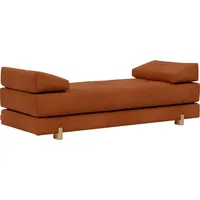 Innovation Living Schlafsofa Sigmund Metall schwarz Cord Burnt Orange