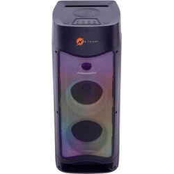 N-Gear Let’s go Party Bluetooth Lautsprecher, Soundsystem mit Karaoke Mikrofon, Disco-LEDs, Bluetooth Lautsprecher