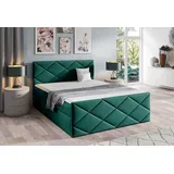 Bett mit Matratze und Lattenrost HALKA – 180x200, grün 2 + ER Topper - Grün
