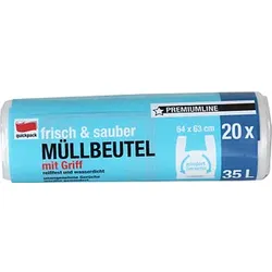 quickpack Müllbeutel frisch & sauber 35,0 l transparent, 20 St.