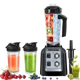 Standmixer Smoothie Maker Mixer 2000ml 1400W tragbare Flaschen Smoofit Blender 28000rpm ,Milchshaker Blender BPA FREI ,Mit zwei 500-ml-Behältern