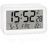 ADE Digitaler Funkwecker mit Licht weiß