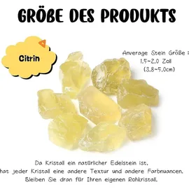 luxuskollektion Citrin Rohsteine Premium Naturstein 4 Stück Set gelb