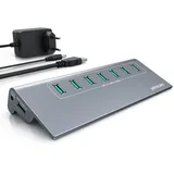 Primewire USB 3.2 Gen2 Hub, 7 Port Verteiler aktiv mit Netzteil, 10 Gbit/s