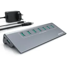 Primewire USB 3.2 Gen2 Hub, 7 Port Verteiler aktiv mit Netzteil, 10 Gbit/s