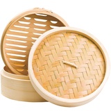 NON FOOD Bambusdämpfer 3-teiliges Set 20cm STABILER Bamboo Steamer