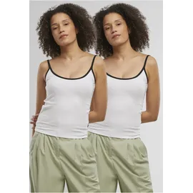 URBAN CLASSICS Ladies Contrast Basic Top 2-Pack - weiß,