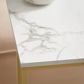 SoBuy Beistelltisch Sofatisch Betttisch Pflegetisch mit goldenem Metallgestell Bht ca. 48x62x30cm