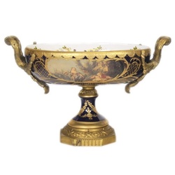 Casa Padrino Barock Porzellan Schale Kobalt / Gold B40 H37 cm - Grand Decor - Hotel Dekoration