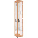 fif möbel Vitrine OPTIMA Standvitrine/Glasvitrine 1x Glastür,perfekt für Sammler,Sammlervitrine beige