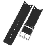 HUTBUVEAW Hochwertiges Uhrenarmband aus echtem Kalbsleder, rotes Uhrenarmband for CK for Calvin Klein KOH23101 KOH23307, Uhrenarmband 22 mm(Black-Silver)