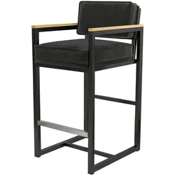 2er-Set Designer Barhocker | Samt | Schwarz | Samt Barhocker, Hotel Barhocker