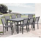 Calvi Garten-Essgruppe 9-tlg. Grau