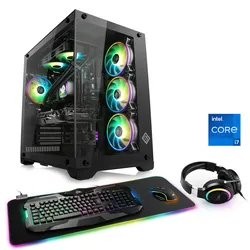 CSL Gaming-PC "Aqueon C77320 Extreme Edition", schwarz, Microsoft Windows 11 Home (64 Bit), 64 GB RAM 1000 GB SSD, Computer