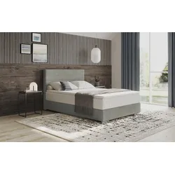 Boxbett MR. COUCH "Stratus 2", grau (velvet 91 stone), B:147cm L:211cm, 100% Polyester, Komplettbetten, Boxspringbett, inkl. Bettkasten und Matratze