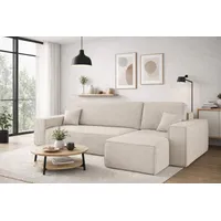 kaiser möbel Ecksofa mit schlaffunktion und bettkasten, Sofa, L-form, Couch, L-form BEST Poso Dicker Cord, Beige Rechts
