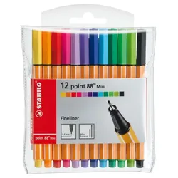 STABILO Fineliner point 88 Mini Etui 12 Farben
