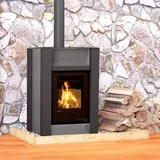 HS FLAMINGO Kaminofen AQUAFLAM VARIO LEND 11/7 kW - grau - Grau