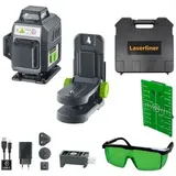 LASERLINER Kreuzlinienlaser PocketPlane 4G 4x 360°, grüne Laser, selbstnivellierend, Halter und Koffer