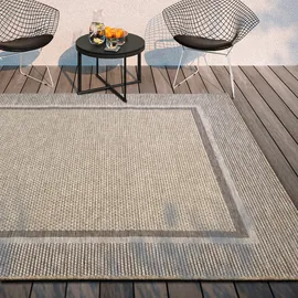 Villeroy & Boch Luitwin In- & Outdoor Teppich Modern - Modernes Flachgewebe, Boho, Ethno, ÖKO-TEX Wetterfest & UV-beständig für Balkon, Terrasse, Garten – Natur Braun, 115x170cm