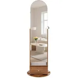 Vevor 360° drehbarer Schmuckschrank (1655 mm hoch) mit Ganzkörperspiegel mit Stauraum, Schmuckschrank-Organizer mit 2 Schlüsseln & Zubehörtaschen & Ablagefächer & Schubladen, Schmuckaufbewahrung