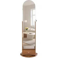 Vevor 360° drehbarer Schmuckschrank (1655 mm hoch) mit Ganzkörperspiegel mit Stauraum, Schmuckschrank-Organizer mit 2 Schlüsseln & Zubehörtaschen & Ablagefächer & Schubladen, Schmuckaufbewahrung