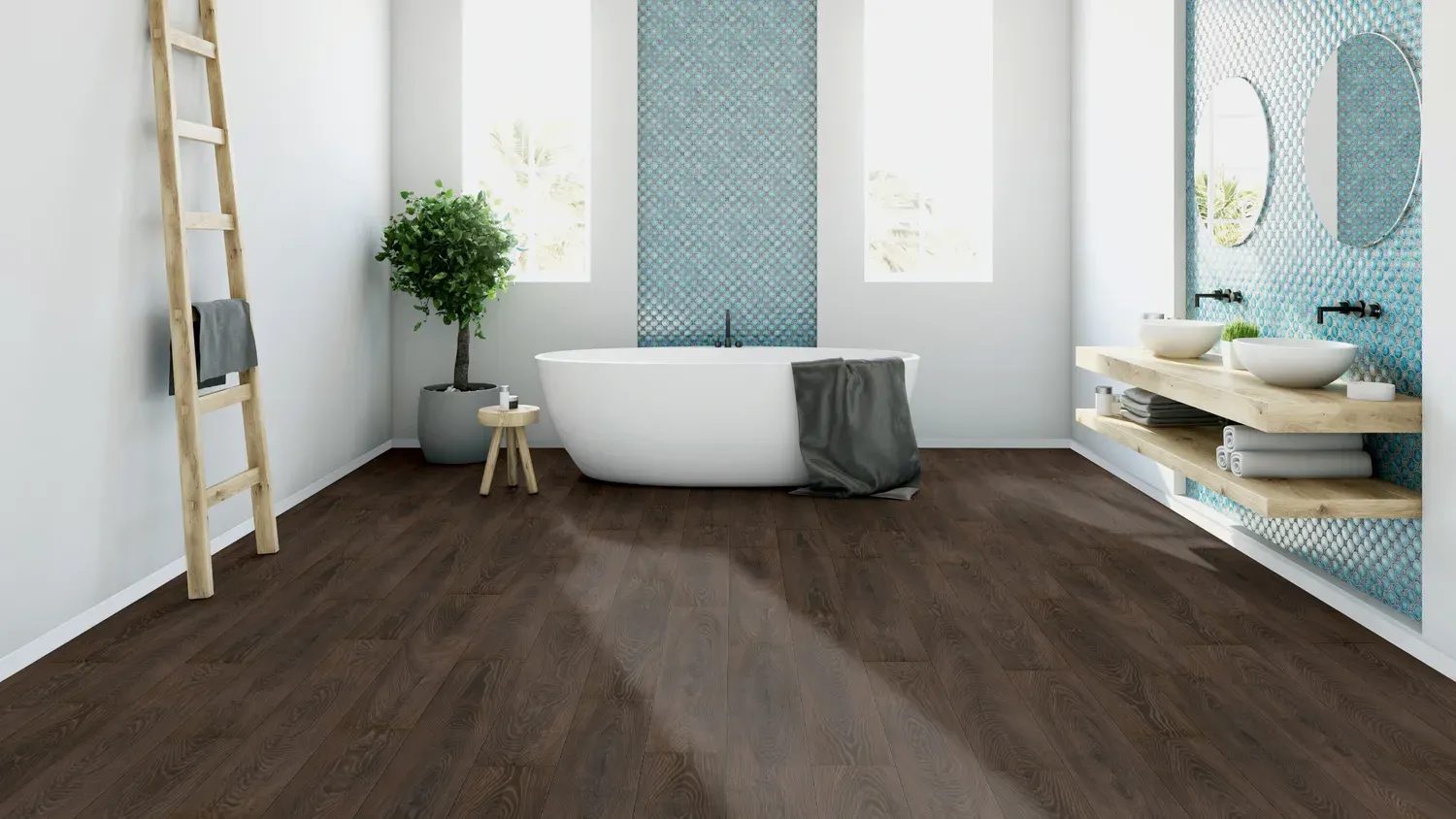 ter Hürne Classic Edition Dureco-Boden tief-gebürstet Landhausdiele Eiche Cocoa Strong 1288x195x12 mm