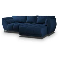 ECKSOFA VESTANO R-S Blau Velours-Stoff mit Schlaffunktion