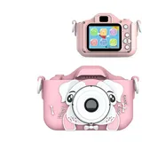 Kinderkamera, 1080P HD 5,1 cm Bildschirm, Kinder-Digitalkamera, mit 32 GB Karte und Silikonhülle, HD-Videokamera für Kinder, Geburtstag, Weihnachten, Kinderspielzeug, Geschenke, Selfie,