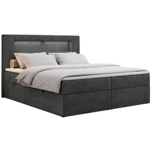 MKS Boxbett, GOLD-5 Led, 160/200 Dunkelgrau Struktur - H3