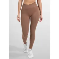 SMILODOX Leggings Amaze Ripp Hellbraun karamellbraun L