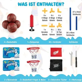 GYMAX COSTWAY Arcade Basketball Spielset, Basketballständer mit 2 Spieler, inkl. 2 Sp...
