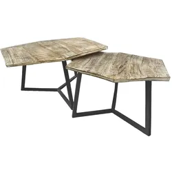 Couchtisch 2er Set Beistelltisch Wohnzimmertisch Paris altsilber