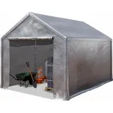 TOOLPORT 3x4m Lagerzelt 3x4 m Zelthalle Unterstand Zeltgarage PE Plane 350 N wasserdicht in grau - (4770)