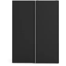 VCM Veto Schiebetürenschrank B150 cm 2 Türen weiß und mattschwarz.