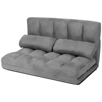 COSTWAY Schlafsofa, mit Bettfunktion, 2 Sitzer,klappbar, 180x113cm grau