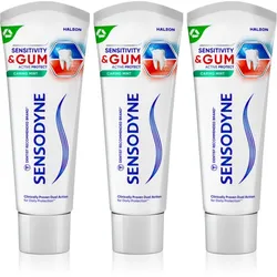 Sensodyne Sensitivity & Gum Zahnpasta für empfindliche Zähne Mint 3x75 ml