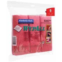 WYPALL* Mikrofaser-Allzwecktücher 8397 , 1 Packung = 6 Tücher, rot