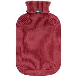 Fashy Wärmflasche mit Rollkragen-Strickbezug rostrot 2 L