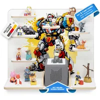 stadtecken Kinder Regal für Musikbox I Geeignet für die Toniebox und ca. 50 Tonies I Perfekte Aufbewahrung für Kinderzimmer I zum Aufstellen oder Aufhängen (Mr. Chip)