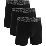 Under Armour Herren Boxershorts, 3er Pack - Performance Cotton Boxer Briefs - Solid 6 in, Schwarz 2XL