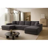 mebloland Ecksofa VIENA 328x182 cm mit Schlaffunktion, Bonellfederkern und Bettkasten, Farbe Grau - Grau