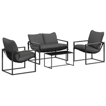 vidaXL Gartenlounge-Set 4-tlg. schwarz