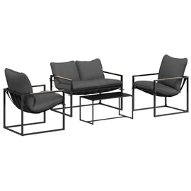 vidaXL Gartenlounge-Set 4-tlg. schwarz