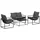 vidaXL Gartenlounge-Set 4-tlg. schwarz