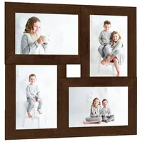 VidaXL Collage Bilderrahmen für 4x(13x18 cm) Fotos Dunkelbraun MDF