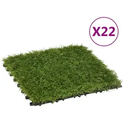 vidaXL Kunstrasen-Fliesen 22 Stk. Grün 30x30 cm