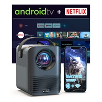 Native 1080P Mini Projector, Video Projector with Netflix Certification, Android TV10.0, 5000+ Apps, 400 ANSI, 4K Supported, 5G WiFi & Bluetooth, Film Compatible with iOS/Android/Windows/USB