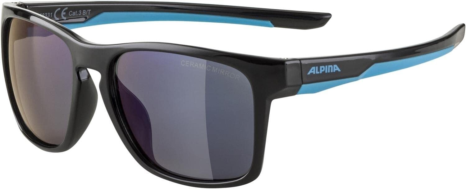 ALPINA FLEXXY COOL KIDS I - Verspiegelte und Bruchsichere Sonnenbrille Mit 100% UV-Schutz Für Kinder, black-cyan, One Size